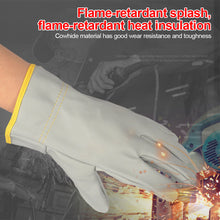 Load image into Gallery viewer, 1Pair Short All-Cowhide Electric Welding Driver Protective Gloves Heat Insulation And Wear Resistance Industrial Protection Tools