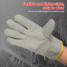 Load image into Gallery viewer, 1Pair Short All-Cowhide Electric Welding Driver Protective Gloves Heat Insulation And Wear Resistance Industrial Protection Tools