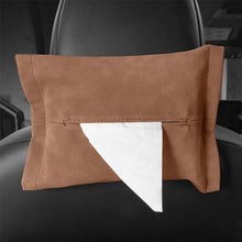 Load image into Gallery viewer, Suede Leather Car Seat Back Tissue Box Auto Armrest Box Sun Visor Hanging Tissue Box Holder Paper Towel Organizer