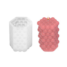 Load image into Gallery viewer, 1Pc 3D Silicone Candle Mold Cylindrical Bubble Scented Aromatherapy Plaster Candle Mould DIY Cake Handmade Making Mold
