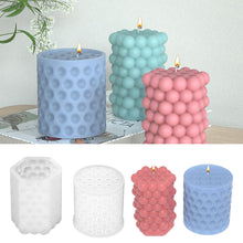 Load image into Gallery viewer, 1Pc 3D Silicone Candle Mold Cylindrical Bubble Scented Aromatherapy Plaster Candle Mould DIY Cake Handmade Making Mold
