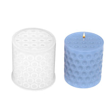 Load image into Gallery viewer, 1Pc 3D Silicone Candle Mold Cylindrical Bubble Scented Aromatherapy Plaster Candle Mould DIY Cake Handmade Making Mold