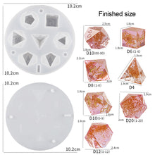Load image into Gallery viewer, Dice Molds for Resin 7 Shapes Dice Resin Mold Silicone Integrated Polyhedral Dice Silicone Molds for Making Dice Set