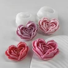 Load image into Gallery viewer, Love Flowers Mold DIY Heart Shaped Roses Aromatherapy Candle Epoxy Resin Plaster Mould Handmade Soap Silicone Molds