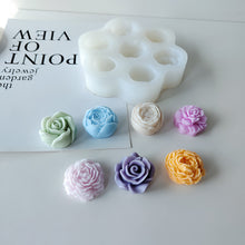 Load image into Gallery viewer, 7 in 1 Flower Silicone Mold DIY Rose Peony Aroma Candle Making Mould Epoxy Resin Plaster Gypsum Ornaments Handmade Soap Mould