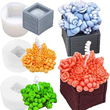 Load image into Gallery viewer, Succulent Flower Pot Silicone Mold DIY Flower Plant Gypsum Candle Making Resin Soap Mould Handmade Cement Clay Molds Home Decor