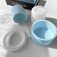 Load image into Gallery viewer, Round Candle Jar Concrete Mold DIY Handmade Fragrance Candle Wax Storage Box Cement Plaster Silicone Molds Home Craft Decoration