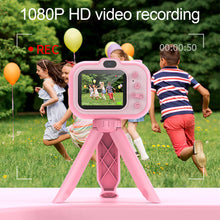 Load image into Gallery viewer, 1080P Kids Dual Lens Digital Camera 2.0 Inch IPS Screen 180° Rotatable Lens with Neck Strap Tripod Birthday Christmas Gift