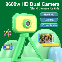 Load image into Gallery viewer, 1080P Kids Dual Lens Digital Camera 2.0 Inch IPS Screen 180° Rotatable Lens with Neck Strap Tripod Birthday Christmas Gift