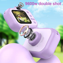 Load image into Gallery viewer, 1080P Kids Dual Lens Digital Camera 2.0 Inch IPS Screen 180° Rotatable Lens with Neck Strap Tripod Birthday Christmas Gift