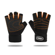 Load image into Gallery viewer, 1Pair Half Finger Fitness Gloves With Wrist Guard Non-Slip Breathable Cycling Gloves Sports Training Equipment