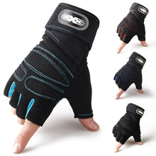 Load image into Gallery viewer, 1Pair Half Finger Fitness Gloves With Wrist Guard Non-Slip Breathable Cycling Gloves Sports Training Equipment