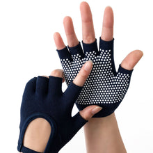 Load image into Gallery viewer, 1Pair Women's Half-Finger Bare Back Yoga Gloves Non-Slip Breathable Fitness Cycling Pilates Cotton Gloves