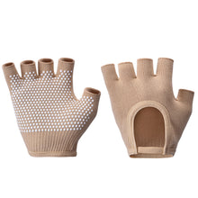 Load image into Gallery viewer, 1Pair Women's Half-Finger Bare Back Yoga Gloves Non-Slip Breathable Fitness Cycling Pilates Cotton Gloves
