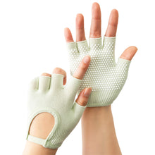 Load image into Gallery viewer, 1Pair Women's Half-Finger Bare Back Yoga Gloves Non-Slip Breathable Fitness Cycling Pilates Cotton Gloves