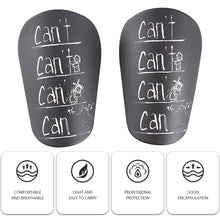 Load image into Gallery viewer, 1Pair Can't Pattern Professional Football Shin Guard PU Thick Anti-Collision And Shock-Absorbing Insert Board Sports Protective Supplies
