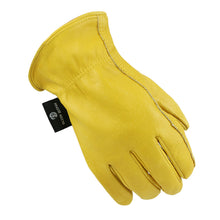 Load image into Gallery viewer, 1Pair Leather Work Gloves For Men Yellow Cowhide Heavy Duty Safety Protective Driver Working Welding Mechanic Gloves