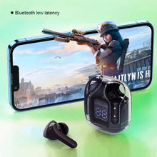 Load image into Gallery viewer, Transparent Wireless Bluetooth Earbud Noise Canceling Stereo Headphone with Digital Display Charging Case Waterproof Gaming