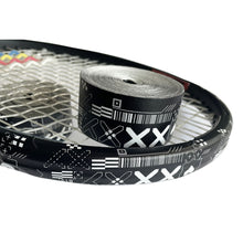 Load image into Gallery viewer, 1 Roll 5M*3.5CM Printed Tennis Racket Head Sticker Anti-Scratch Wear Resistance Tennis Racket Frame PU Protection Sticker