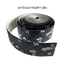 Load image into Gallery viewer, 1 Roll 5M*3.5CM Printed Tennis Racket Head Sticker Anti-Scratch Wear Resistance Tennis Racket Frame PU Protection Sticker