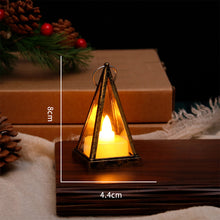 Load image into Gallery viewer, 1PC LED Artificial Electronic Candle Light Plastic Retro Triangle Atmosphere Light For Outdoor Camping Holiday Decoration Table Decoration