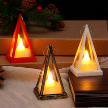 Load image into Gallery viewer, 1PC LED Artificial Electronic Candle Light Plastic Retro Triangle Atmosphere Light For Outdoor Camping Holiday Decoration Table Decoration