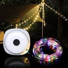 Load image into Gallery viewer, 10M Portable LED Light Strip USB Charging Suspended Tapeline RGB Atmosphere Light For Outdoor Camping Canopy