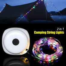 Load image into Gallery viewer, 10M Portable LED Light Strip USB Charging Suspended Tapeline RGB Atmosphere Light For Outdoor Camping Canopy