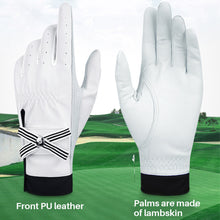 Load image into Gallery viewer, 1Pair Bow Golf Gloves For Women With Removable Mark Sheepskin Self-Adhesive Cloth Non-Slip Sports Full Finger Gloves