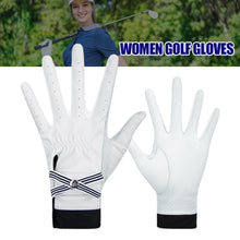 Load image into Gallery viewer, 1Pair Bow Golf Gloves For Women With Removable Mark Sheepskin Self-Adhesive Cloth Non-Slip Sports Full Finger Gloves