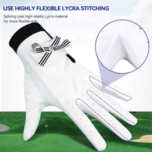 Load image into Gallery viewer, 1Pair Bow Golf Gloves For Women With Removable Mark Sheepskin Self-Adhesive Cloth Non-Slip Sports Full Finger Gloves