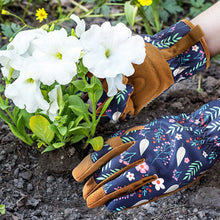 Load image into Gallery viewer, 1Pair Microfiber Printed Protective Gloves Outdoor Garden Planting Weeding Trimming Stab-Proof Wear-Resistant Protective Gloves