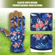 Load image into Gallery viewer, 1Pair Microfiber Printed Protective Gloves Outdoor Garden Planting Weeding Trimming Stab-Proof Wear-Resistant Protective Gloves