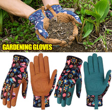 Load image into Gallery viewer, 1Pair Microfiber Printed Protective Gloves Outdoor Garden Planting Weeding Trimming Stab-Proof Wear-Resistant Protective Gloves
