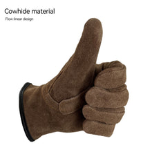 Load image into Gallery viewer, 1 Pair Outdoor Cowhide Protective Gloves Camping Welding Gardening Picking Heavy Lifting Fireproof Anti-Slip Wear Labor Protective Gloves