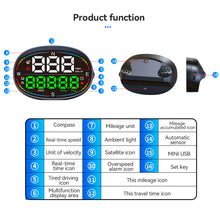 Load image into Gallery viewer, Car HUD Head Up Display Car Digital GPS Speedometer Gauges Compass Speed Meter Atmosphere Light Overspeed Alarm With Atmosphere Light Pickup Trucks