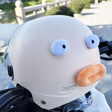 Load image into Gallery viewer, 2Pcs Cute Motorcycle Helmet Decorations For Motocross Full Face Off Road Helmet Sticker Soft Plush Mouth and Big Eyes