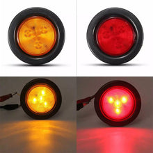 Load image into Gallery viewer, 1Pc 4LED Truck Side Lights Trailer Clearance Marker Lights LED Marker Lights Warning Round Rear Light 10-30V