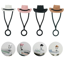 Load image into Gallery viewer, 4PCS Silicone Cowboy Hat Straw Covers Cap Compatible With Stanley Cup Straw Topper Dust Proof Reusable Straw Tip Protector Cap