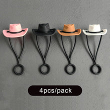 Load image into Gallery viewer, 4PCS Silicone Cowboy Hat Straw Covers Cap Compatible With Stanley Cup Straw Topper Dust Proof Reusable Straw Tip Protector Cap