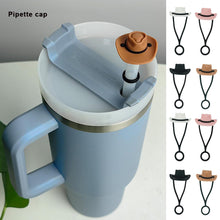 Load image into Gallery viewer, 4PCS Silicone Cowboy Hat Straw Covers Cap Compatible With Stanley Cup Straw Topper Dust Proof Reusable Straw Tip Protector Cap