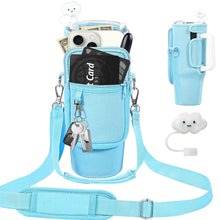Load image into Gallery viewer, 40oz Neoprene Water Bottle Carrier Bag For Stanley Quencher Cup Sleeve Adjustable Shoulder Strap Non-slip Insulated Mug Cover
