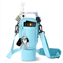 Load image into Gallery viewer, 40oz Neoprene Water Bottle Carrier Bag For Stanley Quencher Cup Sleeve Adjustable Shoulder Strap Non-slip Insulated Mug Cover