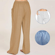 Load image into Gallery viewer, Fashion Full Length Casual Pants for Women Cotton Linen Wide Leg Pants Solid Summer Pants Female Loose High Waist Straight Trous