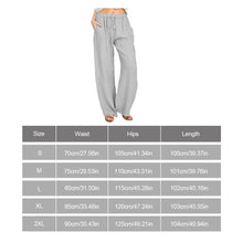 Load image into Gallery viewer, Fashion Full Length Casual Pants for Women Cotton Linen Wide Leg Pants Solid Summer Pants Female Loose High Waist Straight Trous