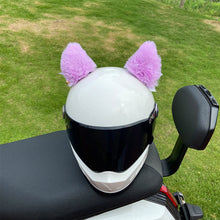 Load image into Gallery viewer, 2Pcs Plush Motorcycle Helmet Cat Ears Decoration Stickers Motocross Helmet Full Face Off Road Helmet Decor