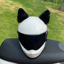 Load image into Gallery viewer, 2Pcs Plush Motorcycle Helmet Cat Ears Decoration Stickers Motocross Helmet Full Face Off Road Helmet Decor