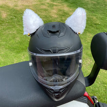 Load image into Gallery viewer, 2Pcs Plush Motorcycle Helmet Cat Ears Decoration Stickers Motocross Helmet Full Face Off Road Helmet Decor