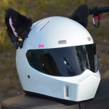 Load image into Gallery viewer, 2Pcs Plush Motorcycle Helmet Cat Ears Decoration Stickers Motocross Helmet Full Face Off Road Helmet Decor