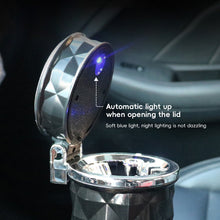 Load image into Gallery viewer, Universal Aluminum Alloy Car Ashtray With LED Light Ash Tray Cup Smokeless Portable Auto Ashtray Flame Retardant Car Accessories